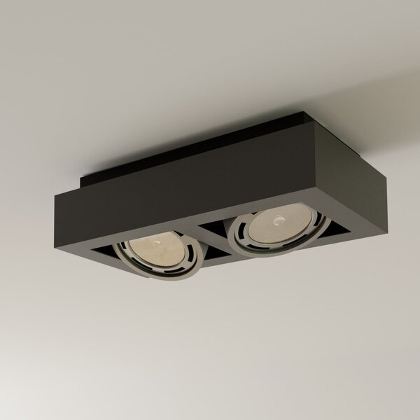 Arcchio spot de plafon Ronka, 34 cm, 2 becuri, gri, GU10, reglabil, Gri, Camera de zi / sufragerie, Metal, Modern