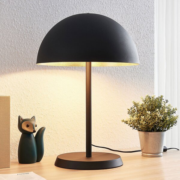 Lindby Lampă de masă Idalene, înălțime 51 cm, negru, metal, Negru, Camera de zi / sufragerie, Metal, Modern