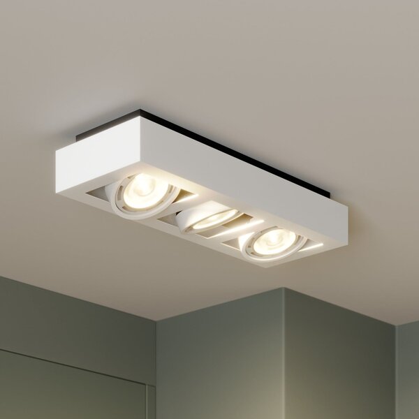 Arcchio spot de plafon Ronka, 50 cm, 3 becuri, alb, GU10, reglabil, Alb, Camera de zi / sufragerie, Metal, Modern