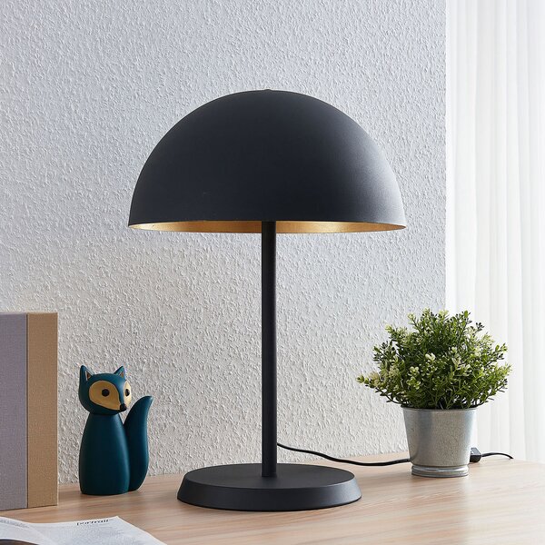 Lindby Lampă de masă Idalene, înălțime 51 cm, negru, metal, Negru, Camera de zi / sufragerie, Metal, Modern