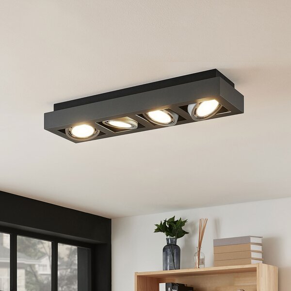 Arcchio spot de plafon Ronka, 65 cm, 4 becuri, gri, GU10, reglabil, Gri, Camera de zi / sufragerie, Metal, Modern