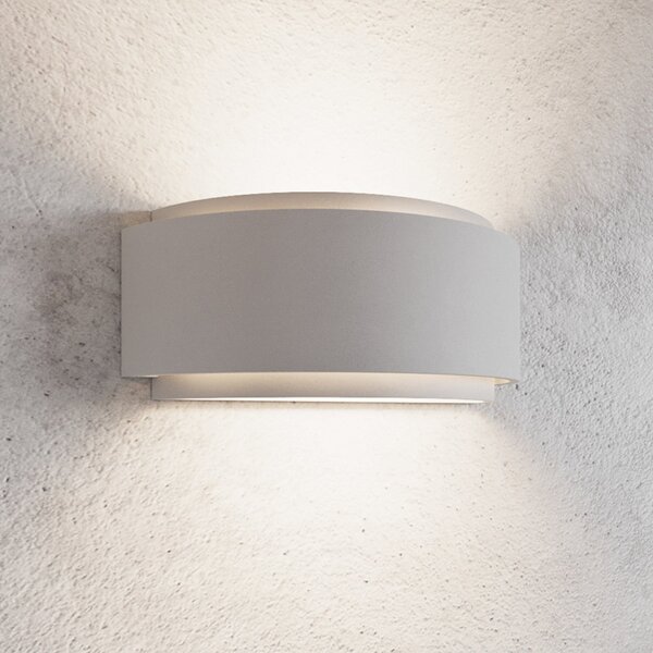 Lindby Aplică de perete Cassian, gips, 32 cm, alb, semicircular, reglabil, Alb, dormitor, Tencuială / Argilă, Modern