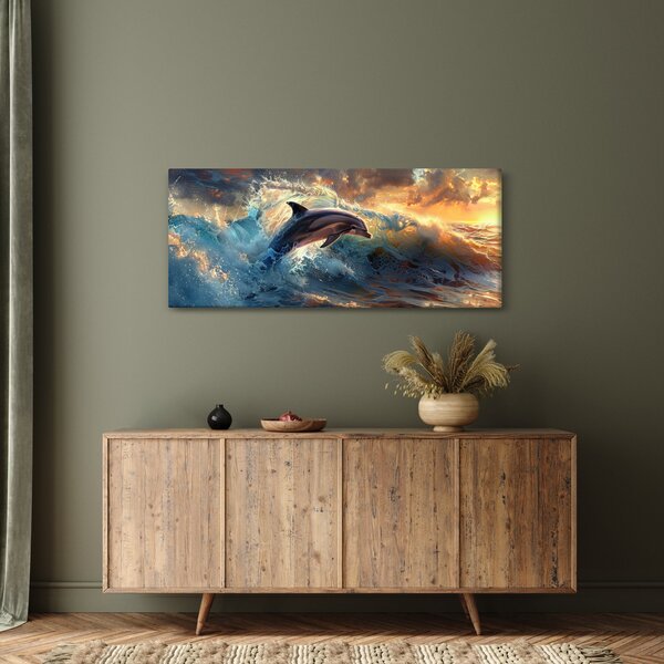Tablou - Delfin, ilustrații (120x50 cm)