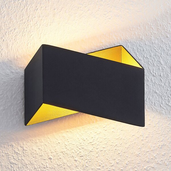 Arcchio Assona aplică LED, negru-auriu, reglabil, Negru, Camera de zi / sufragerie, Metal, Modern