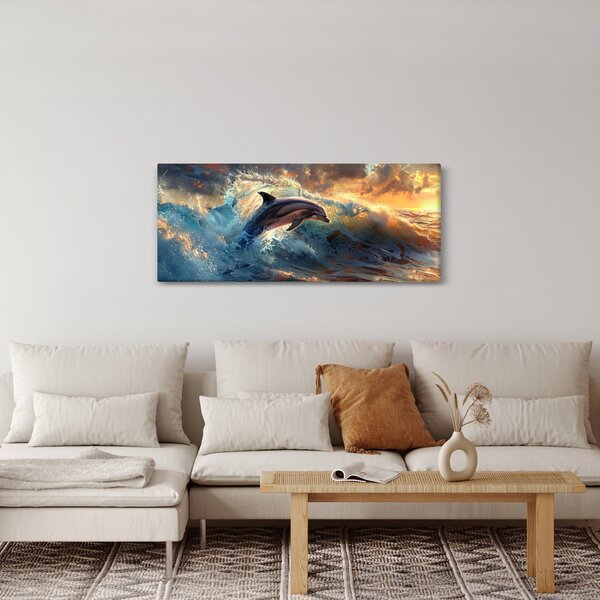 Tablou - Delfin, ilustrații (120x50 cm)