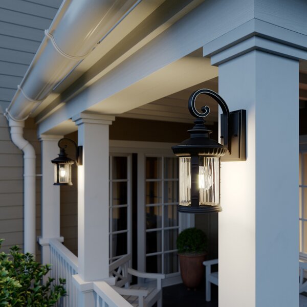 Lindby Barret lampă de perete pentru exterior, 39 cm, aluminiu, maro, reglabil, Maro / Rugină, Metal, Antichitate, Felinar