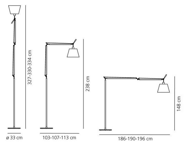 Tolomeo Mega Lampadar ø320 Black Satin/Black - Artemide