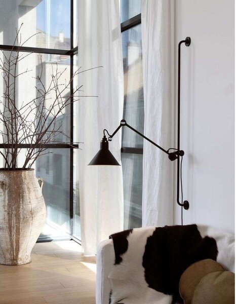 Lampă de perete Lampe Gras, Negru, Camera de zi, Metal