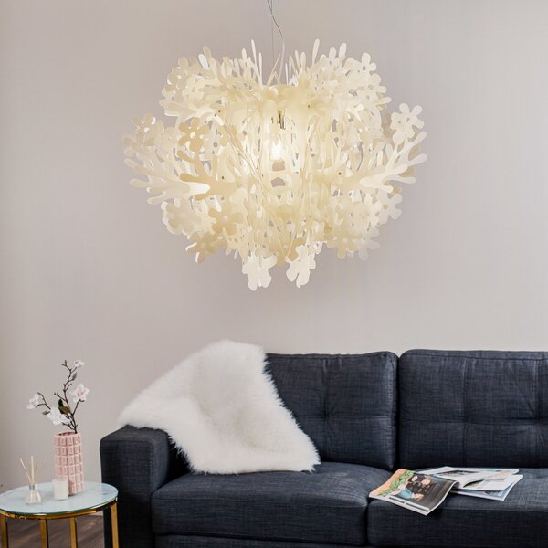 Lustră Pendul Slamp, FIORELLA, reglabil, Alb, Camera de zi, Plastic, Design