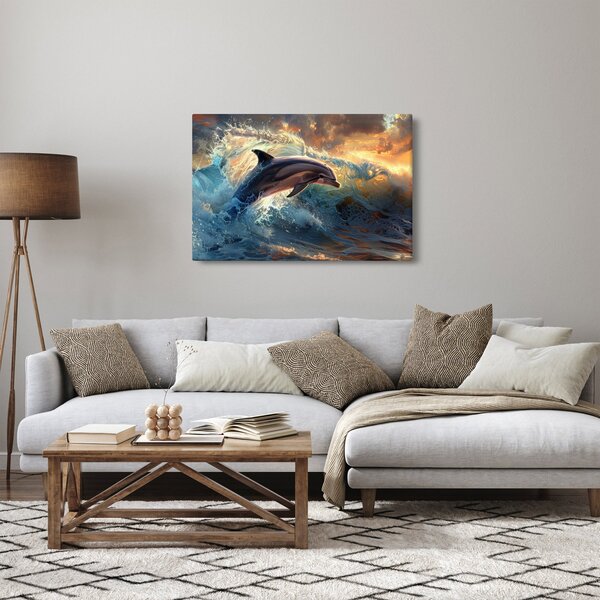 Tablou - Delfin, ilustrații (90x60 cm)
