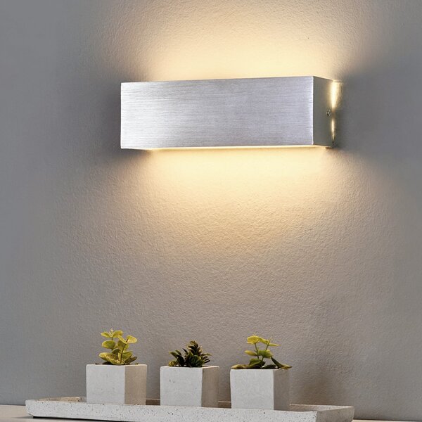 Lindby Ranik aplică LED unghiulară din aluminiu, Metalic, Hol, Metal, Modern