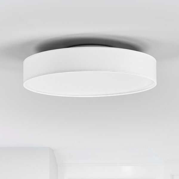 Lindby plafonieră LED Saira, Ø 40 cm, alb, textil, Alb, Camera de zi / sufragerie, Țesătură / Textil, Modern