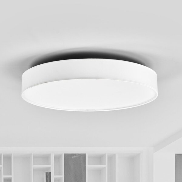 Lindby plafonieră LED Saira, Ø 50 cm, alb, textil, Alb, Camera de zi / sufragerie, Țesătură / Textil, Modern