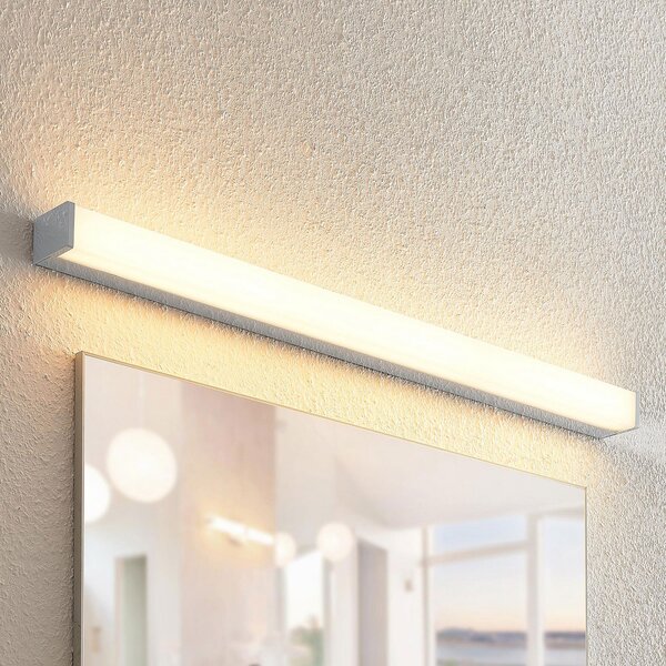 Lindby LED lampă de baie Klea, 90 cm, crom, metal, IP44, Metalic, Baie, Metal, Modern