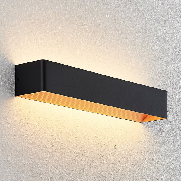 Arcchio Aplică de perete LED Karam, 53 cm, negru, metal, sus/jos, reglabil, Negru, Camera de zi / sufragerie, Aluminiu, Modern