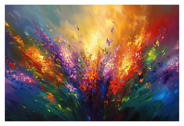 Tablou - Abstracție de flori (90x60 cm)