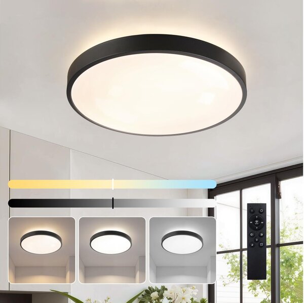 Brilagi - Lampă LED reglabilă GLASS POOL DOUBLE LED/48W/230V 40 cm neagră + telecomandă