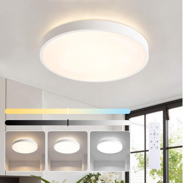 Brilagi - Lampă LED dimabilă GLASS POOL DOUBLE LED/48W/230V 40 cm albă + telecomandă