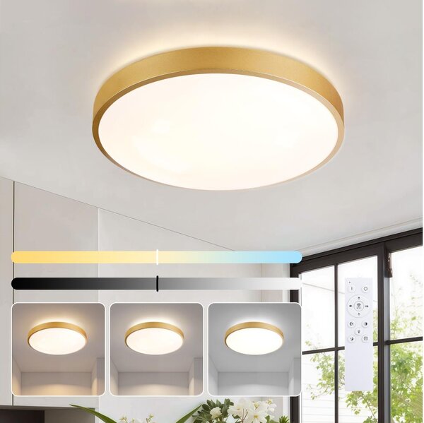 Brilagi - Lampă LED dimabilă GLASS POOL DOUBLE LED/48W/230V 40 cm aurie + telecomandă