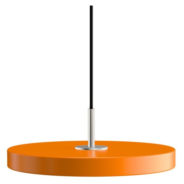Lampa suspendată Asteria Plus, Ø 30 cm, portocaliu/oțel