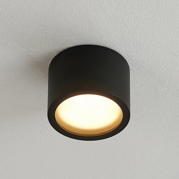 Arcchio downlight Nieva, GX53, negru, rotund, Ø 10cm, metal, reglabil, Negru, Hol, Aluminiu, Modern