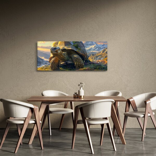 Tablou - Țestoasă și peisaj montan (120x50 cm)