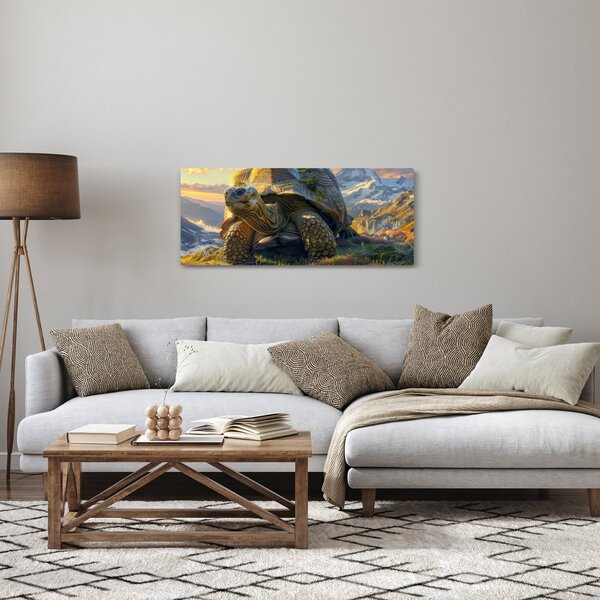 Tablou - Țestoasă și peisaj montan (120x50 cm)