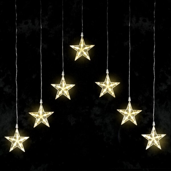 Aigostar - Ghirlandă LED de exterior pentru Crăciun, 70 LED, 230 V, 1,2 x 1 m, IP44, alb cald, cu stele