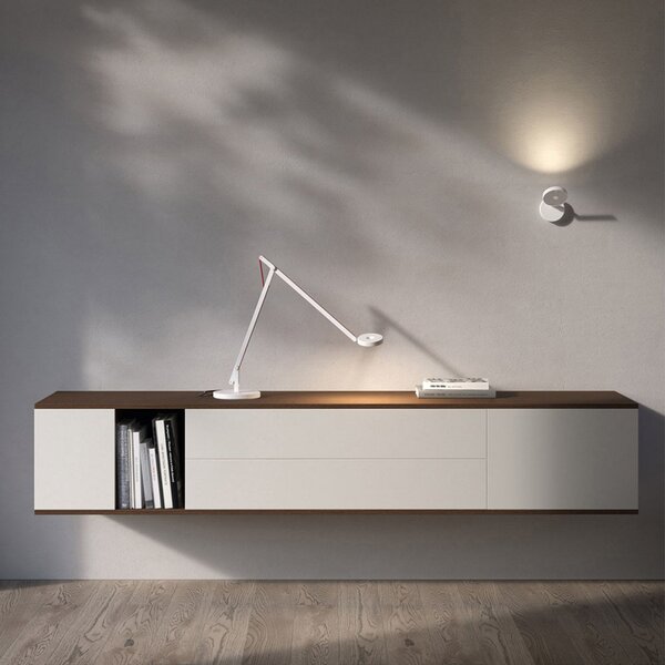 Lampă de masă Rotaliana, String T1 DTW, reglabil, Alb, Studiu / Birou, Metal, Design
