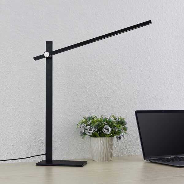 Lucande Wasko lampă LED de birou, dimabilă, reglabil, Negru, Studiu / Birou, Metal, Modern