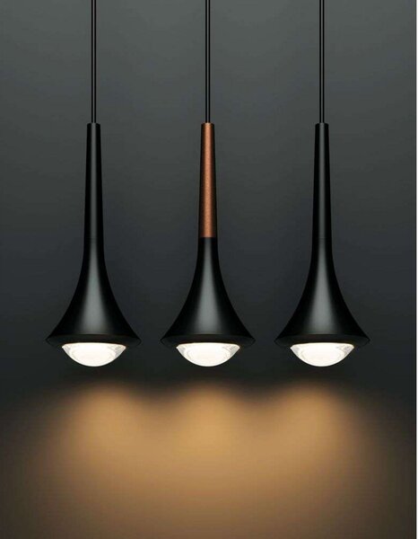 Rain Lustră Pendul 2700K Black/Bronze - Lodes