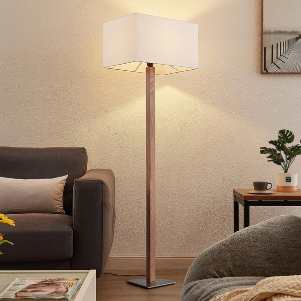 Lucande Heily lampadar, lemn, unghiular, alb, Lemn, Camera de zi / sufragerie, Metal, Scandinavă