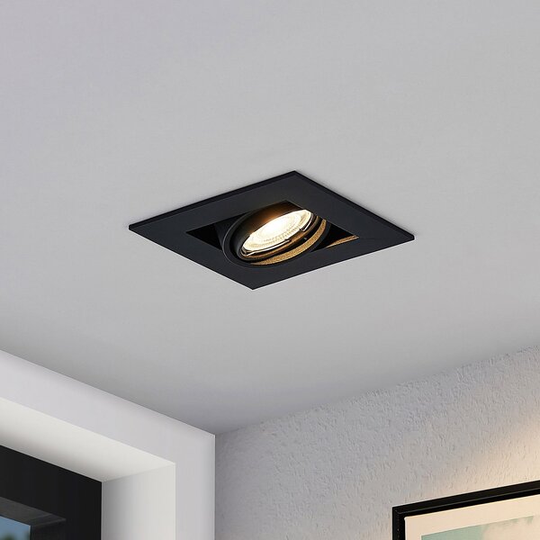 Arcchio Taneja bec încastrat, 1 bec, negru, reglabil, Negru, Camera de zi / sufragerie, Metal, Modern, Plafon încastrat