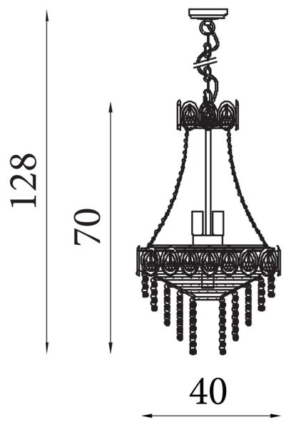 Searchlight 1611-6SB - Candelabru LOUIS PHILLIPE suspendat pe lanț 6xE14/60W/230V