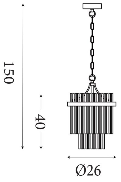Searchlight LARA 11200-1GO - lustră cu lanț, 1xE27/60W/230V