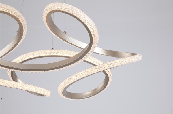 Lustră suspendată LED dimmabilă DOODLE, 40W/230V, finisaj alamă - Searchlight 66110CP