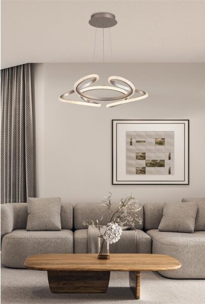 Lustră suspendată LED dimmabilă DOODLE, 40W/230V, finisaj alamă - Searchlight 66110CP