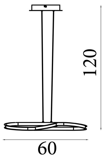Lustră suspendată LED dimmabilă DOODLE, 40W/230V, finisaj alamă - Searchlight 66110CP