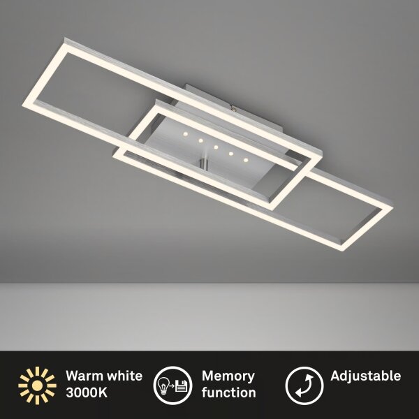 Brilo - Plafonieră LED dimabilă, 30W, 230V, 3000K, crom mat