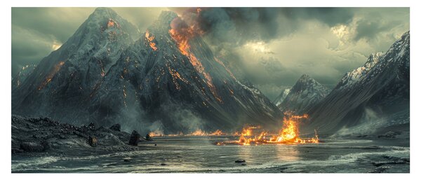Tablou - Erupție vulcanică (120x50 cm)