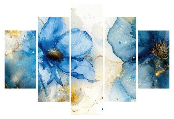 Tablou - Floral, pictură cu cerneală (150x105 cm)