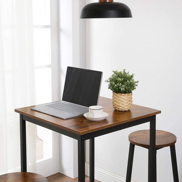 Masa Model Rosemary, 60x60x90 cm, Maro Rustic/Negru