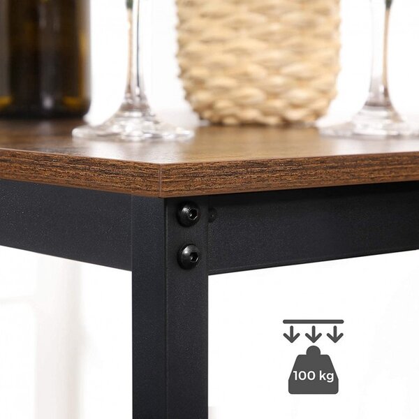 Masa Model Rosemary, 60x60x90 cm, Maro Rustic/Negru