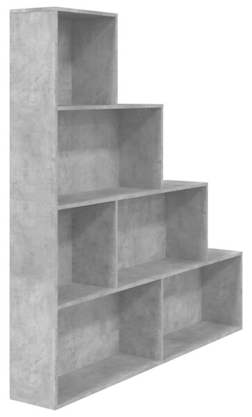 Bibliotecă/Separator cameră, gri beton, 155x24x160 cm, PAL