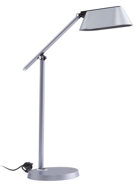 Lampă de masă Lindby, Thies, reglabil, Gri, Studiu / Birou, Plastic, Modern