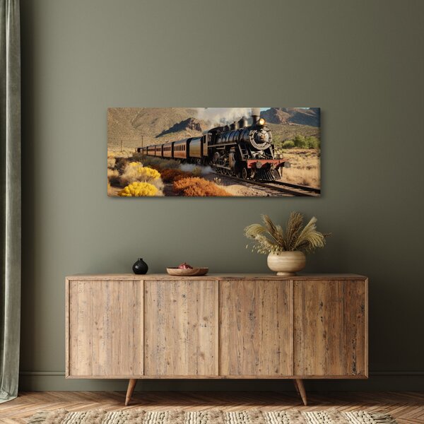 Tablou - Locomotivă cu aburi (120x50 cm)