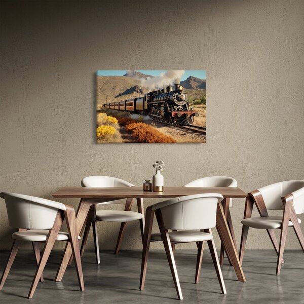 Tablou - Locomotivă cu aburi (90x60 cm)
