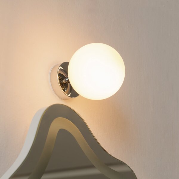 Arcchio Maviris Plafonieră cu LED pentru baie, glob, 12 cm, Metalic, Baie, Metal, Modern, Plafon semicircular cu spațiere