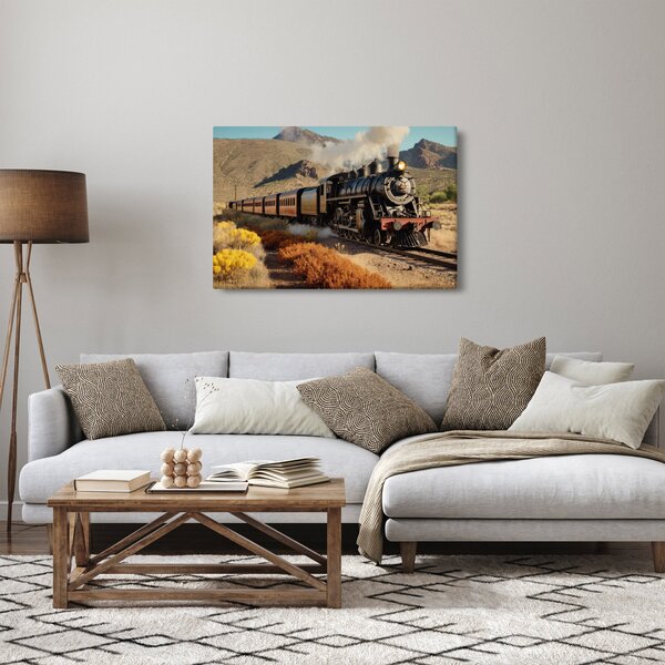 Tablou - Locomotivă cu aburi (90x60 cm)