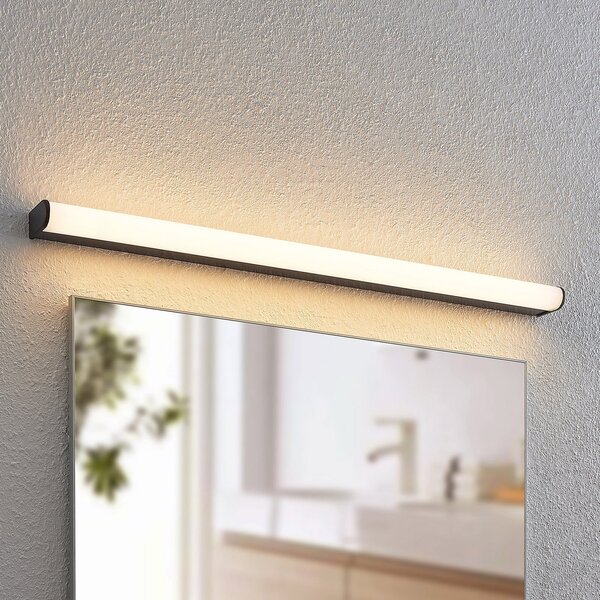 Lindby Ulisan lampă baie LED, rotundă, 88,8 cm, Negru, Baie, Metal, Modern
